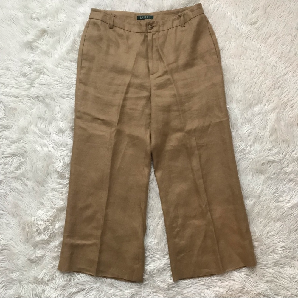 Lauren Ralph Lauren Linen Wide Leg Pants Size 8